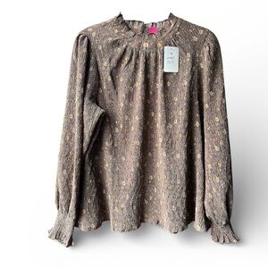 New In Women’s Floral Bohemian Smock Detail Blouse
